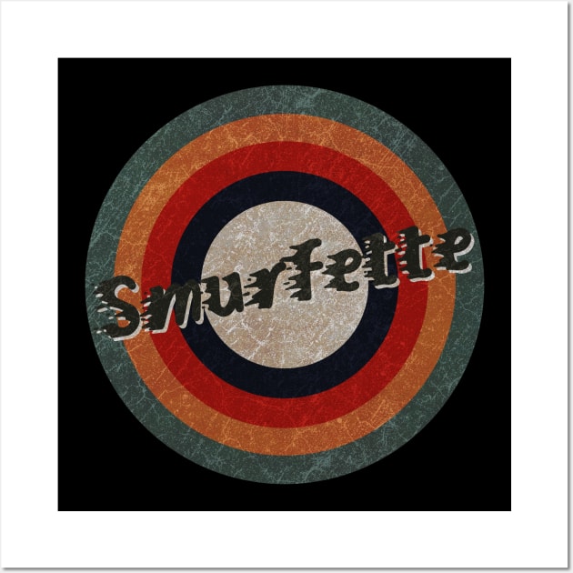 Retro Color Typography Faded Style Smurfette Wall Art by KakeanKerjoOffisial